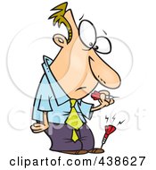 Cartoon Businessman With A Dart In His Foot