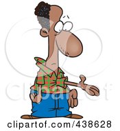 Royalty Free RF Clip Art Illustration Of A Cartoon Another Hand Reaching Out From A Mans Belly by toonaday