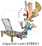 Royalty Free RF Clip Art Illustration Of A Cartoon Businesswoman Crying Over A Lost Opportunity