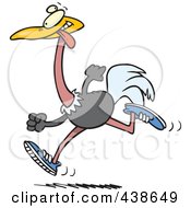 Poster, Art Print Of Cartoon Running Ostrich