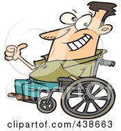 Poster, Art Print Of Cartoon Optimistic Man In A Wheelchair