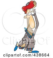 Royalty Free RF Clip Art Illustration Of A Cartoon Sick Man Walking Around With An Ice Pack On His Head by toonaday
