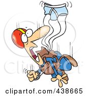 Royalty Free RF Clip Art Illustration Of A Cartoon Skydiver With An Underwear Parachute by toonaday