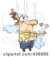 Royalty Free RF Clip Art Illustration Of A Cartoon Man Falling From The Sky With Dice