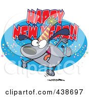 Royalty Free RF Clip Art Illustration Of A Cartoon Happy New Year Dog