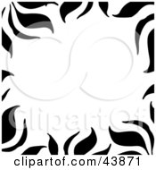 Clipart Illustration Of A White Background Bordered In Black Leaf Or Zebra Patterns