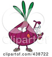 Poster, Art Print Of Cartoon Purple Onion Spraying On Deodorant