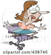 Poster, Art Print Of Cartoon Businesswoman Surfing On Her Office Chair