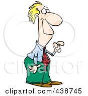 Royalty Free RF Clip Art Illustration Of A Cartoon Businessman Pointing And Smiling