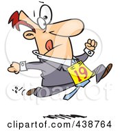 Poster, Art Print Of Cartoon Businessman Running In The Office Olympics