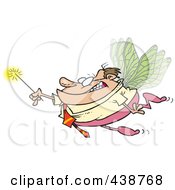 Royalty Free RF Clip Art Illustration Of A Cartoon Businessman Fairy Holding A Magic Wand