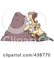 Royalty Free RF Clip Art Illustration Of A Businessman Up Against An Obstacle