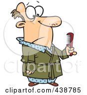 Cartoon Man Holding A Comb