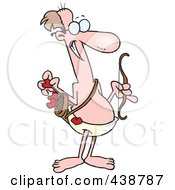 Royalty Free RF Clip Art Illustration Of A Cartoon Old Cupid Holding A Bow And Arrows by toonaday
