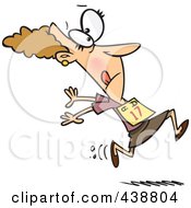 Royalty Free RF Clip Art Illustration Of A Cartoon Businesswoman Running In The Office Olympics