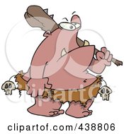 Royalty Free RF Clip Art Illustration Of A Cartoon Ogre Carrying A Club by toonaday