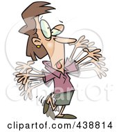 Poster, Art Print Of Cartoon Businesswoman Doing Calisthenics