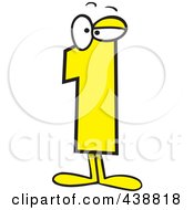 Royalty Free RF Clip Art Illustration Of A Cartoon Number One Character