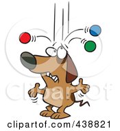 Poster, Art Print Of Old Cartoon Dog Trying To Juggle Balls