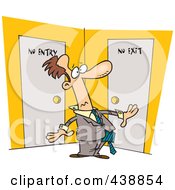 Poster, Art Print Of Cartoon Man Stuck In A Room With No Exit