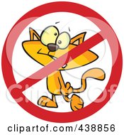 Royalty Free RF Clip Art Illustration Of A Cartoon No Cat Sign