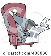 Poster, Art Print Of Cartoon Chair And Reading The News