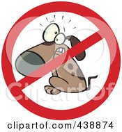 Royalty Free RF Clip Art Illustration Of A Cartoon Restricted Dog Sign