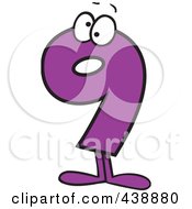 Royalty Free RF Clip Art Illustration Of A Cartoon Number Nine Character by toonaday
