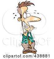 Royalty Free RF Clip Art Illustration Of A Cartoon Nervous Businessman Biting His Nails by toonaday