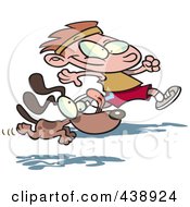 Poster, Art Print Of Cartoon Dog Running With A Boy