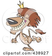 Royalty Free RF Clip Art Illustration Of A Cartoon Walking King Lion