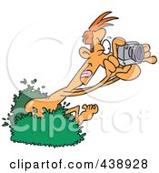 Poster, Art Print Of Cartoon Nude Man Popping Out Of A Bush And Taking Pictures