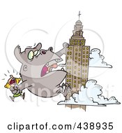 Cartoon Kong Carrying A Woman And Climbing A Skyscraper