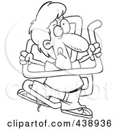 Royalty Free RF Clip Art Illustration Of A Cartoon Black And White Outline Design Of A Boy Tangled In Neon Tubing