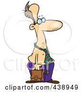 Royalty Free RF Clip Art Illustration Of A Cartoon Shirtless Businessman Carrying A Briefcase