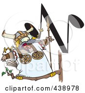 Poster, Art Print Of Cartoon Singing Viking Bird With An N Music Note