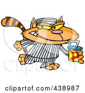 Poster, Art Print Of Cartoon Cat Con Drinking A Soda