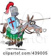Cartoon Jousting Knight On A Horse