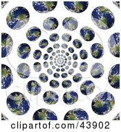 Clipart Illustration Of A Spiraling Vortex Of Earths by Arena Creative