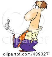 Royalty Free RF Clip Art Illustration Of A Cartoon Businessman Kicking A Can