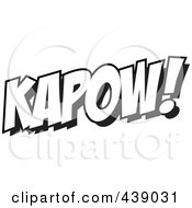 Royalty Free RF Clip Art Illustration Of A Cartoon Black And White Outline Design Of Kapow