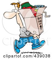 Poster, Art Print Of Cartoon Man Carrying A Box Of Junk