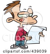 Poster, Art Print Of Cartoon Boy Reading A Letter