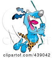 Royalty Free RF Clip Art Illustration Of A Cartoon Jungle Dog Swinging On A Vine by toonaday