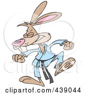 Royalty Free RF Clip Art Illustration Of A Cartoon Karate Rabbit Stomping