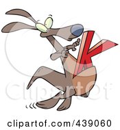 Poster, Art Print Of Cartoon Kangaroo With A K In Its Pouch
