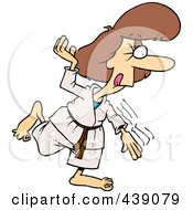 Royalty Free RF Clip Art Illustration Of A Cartoon Karate Woman by toonaday