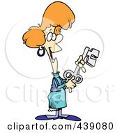Royalty Free RF Clip Art Illustration Of A Cartoon Woman Holding An Opportunity Key