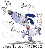 Royalty Free RF Clip Art Illustration Of A Cartoon Dog Juggling Bones