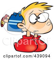Poster, Art Print Of Cartoon Boy Wearing Heavy Boxing Gloves